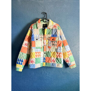TEDDY FRESH Quilted Colorful Patchwork Button Up Jacket